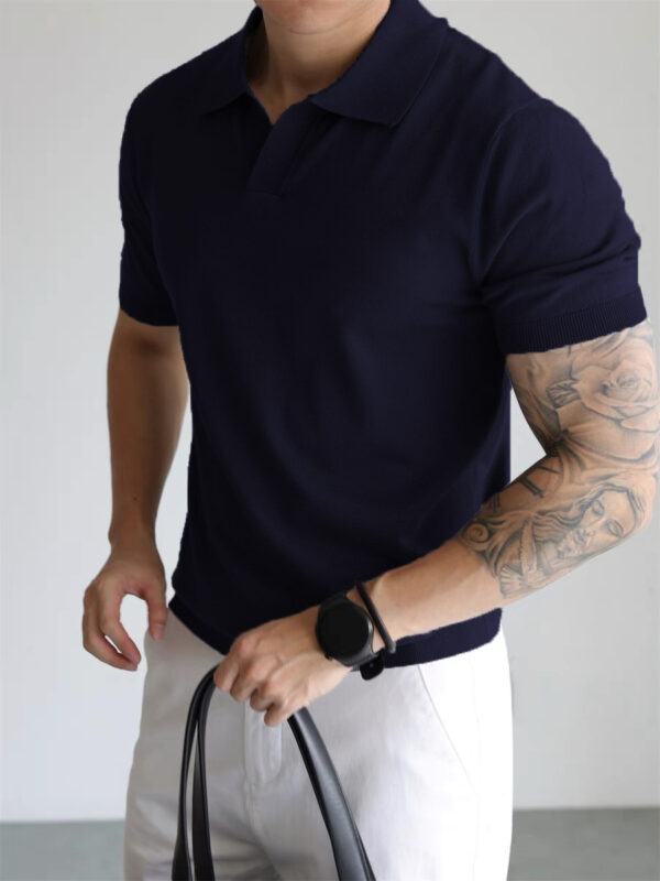 Summer Men's Cool Loose Lapels T-shirt - Image 5