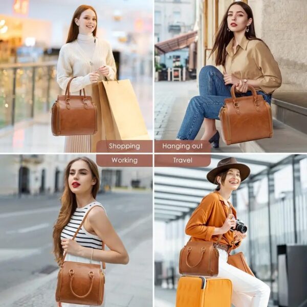 Women's Multifunctional Leather Shoulder Bag Handbag - Image 7