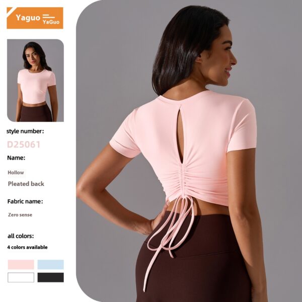 Skin-friendly Fitness T-shirt Women's Short Yoga Short Sleeve - Image 6