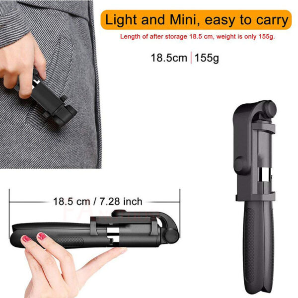 Compatible with Apple, Tripod Selfie Stick Mobile Universal Live Triangle Bracket One Bluetooth Selfie Artifact - Image 5