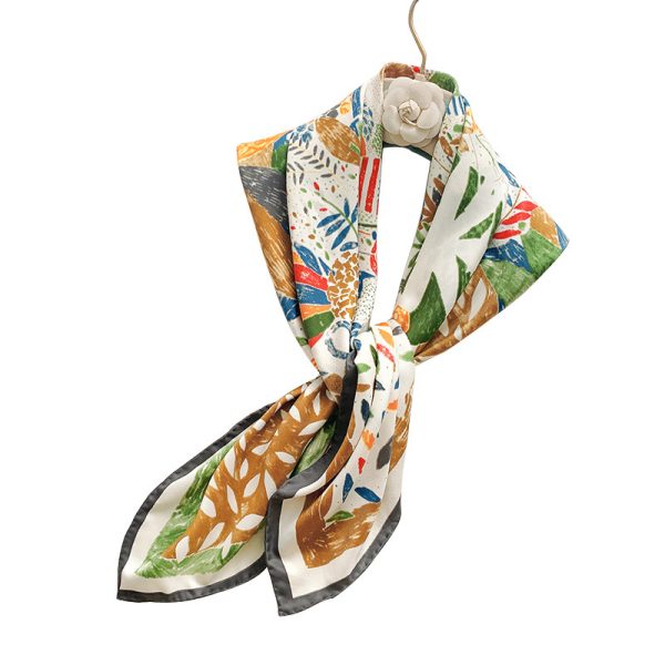 Fashion Gorgeous Printing Mesh Red Style Contrast Color Silky Scarf - Image 7