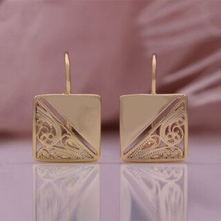 Square Hollow Glossy Fishhook Earrings
