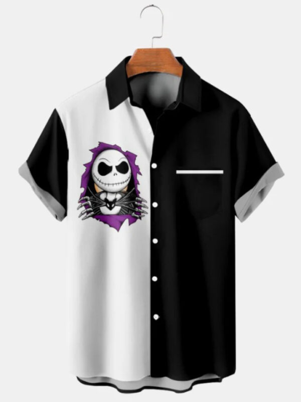 Short Sleeve Lapel Men's Clothing Print Shirt - Image 9