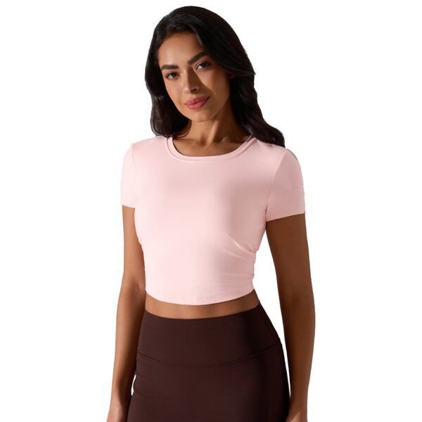 Skin-friendly Fitness T-shirt Women's Short Yoga Short Sleeve - Image 5