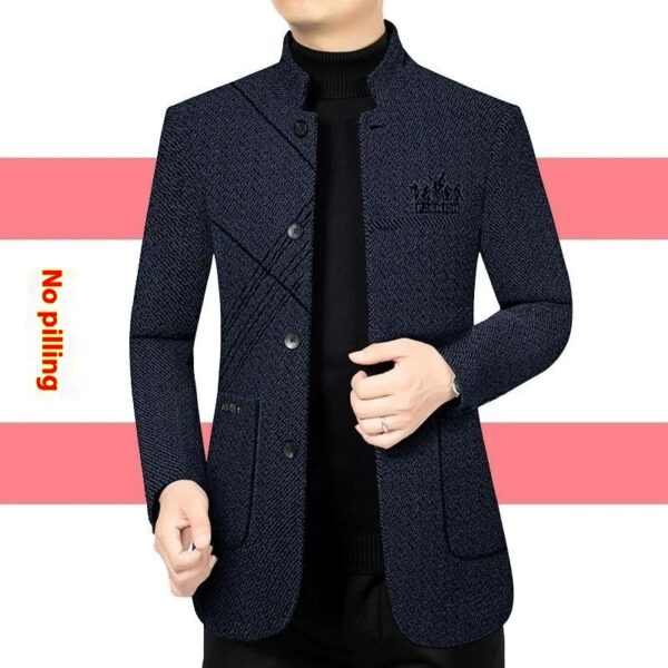 Men's Coat Middle-aged Business Leisure Stand Collar Dad Jacket - Image 4