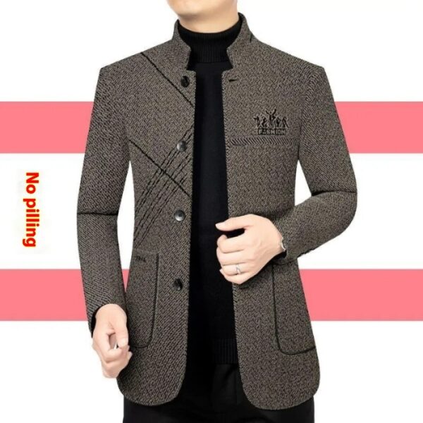 Men's Coat Middle-aged Business Leisure Stand Collar Dad Jacket - Image 7
