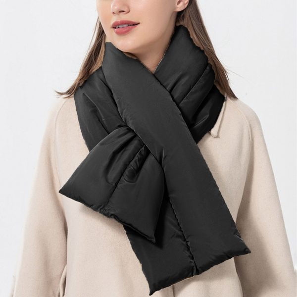 Men Women Winter Scarves Solid Color Anti Splashing Scarf, Casual Trendy Versatile Cross Neck Scarf Warm Adjustable Thermal Ski Neck - Image 8