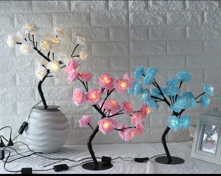 LED Tree Lamp Rose Small Tree Lamp Modeling Lamp Table Lamp - LED Tree Lamp