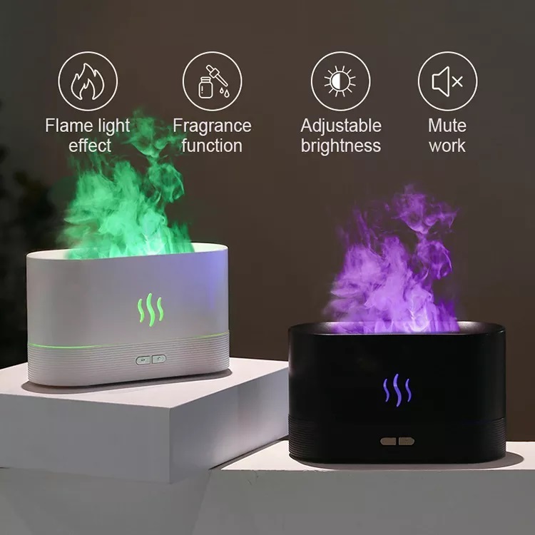 2022 Best Selling USB Ultrasonic Flame Humidifier Led RGB Colorful Essential Oil Fire Flame Aroma Diffuser - Image 6