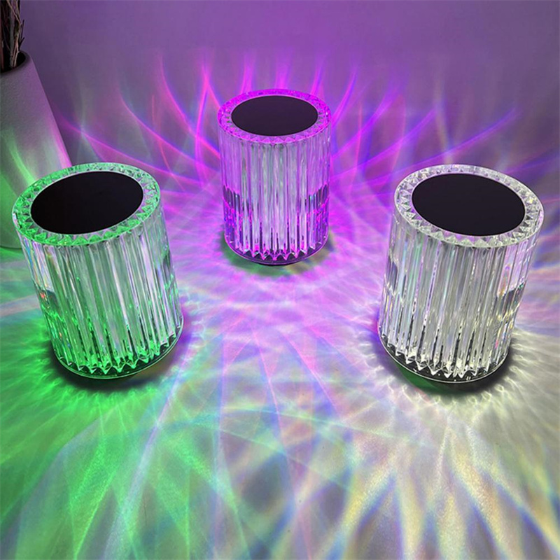 Crystal Lamp Table Lamp Atmosphere Creative Line Small Night Lamp Led Lights - Crystal Lamp Table