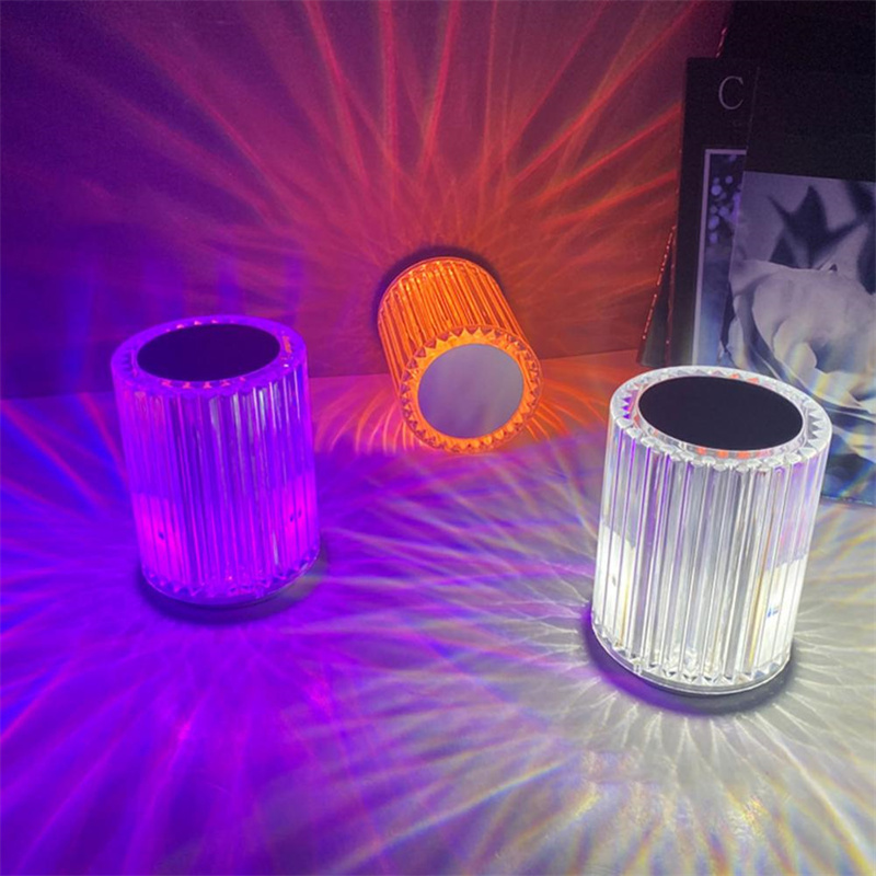 Crystal Lamp Table Lamp Atmosphere Creative Line Small Night Lamp Led Lights - Image 3