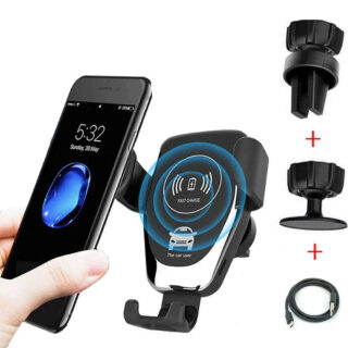 10W QI Wireless Fast Car Charger Mount Holder Stand Automatic Clamping Charging - 10W QI Wireless